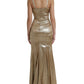 Dolce & Gabbana Metallic Gold Crystal Embellished Gown Dress
