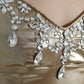Dolce & Gabbana Metallic Gold Crystal Embellished Gown Dress