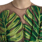 Dolce & Gabbana Green Banana Leaf Sleeveless Long Maxi Dress