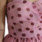Dolce & Gabbana Pink Polka Dots A-line Strapless Gown Dress