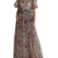 Dolce & Gabbana Multicolor Floral Print A-line Gown Dress