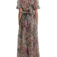 Dolce & Gabbana Multicolor Floral Print A-line Gown Dress