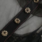 Dolce & Gabbana Black Floral Embroidery Mesh Tulle Gown Dress