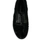 Dolce & Gabbana Black Fur Leather Lace Up Derby Dress Shoes