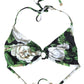 Dolce & Gabbana Black Floral Two Piece Beachwear Swimwear Bikini
