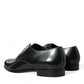 Dolce & Gabbana Black Leather Lace Up Men Dress Derby Shoes
