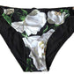Dolce & Gabbana Black Floral Two Piece Beachwear Swimwear Bikini