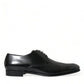 Dolce & Gabbana Black Leather Lace Up Men Dress Derby Shoes