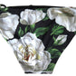 Dolce & Gabbana Black Floral Two Piece Beachwear Swimwear Bikini