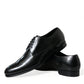 Dolce & Gabbana Black Leather Lace Up Men Dress Derby Shoes