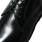 Dolce & Gabbana Black Leather Lace Up Men Dress Derby Shoes