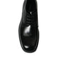 Dolce & Gabbana Black White Leather Lace Up Derby Dress Shoes