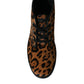 Dolce & Gabbana Brown Leopard Pony Hair Leather Sneakers Shoes