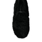 Dolce & Gabbana Black Fur Leather Slippers Dress Shoes