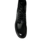 Dolce & Gabbana Black Leather Lace Up Mid Calf Boots Shoes