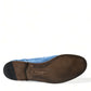 Dolce & Gabbana Blue Raffia Slip On Loafers Casual Shoes