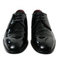 Dolce & Gabbana Black Calfskin Leather Derby Dress Shoes
