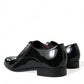Dolce & Gabbana Black Calfskin Leather Derby Dress Shoes