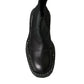 Dolce & Gabbana Black Leather Slip On Stretch Chelsea Boots Shoes
