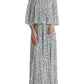 Dolce & Gabbana White Polka Dot A-line Pleated Maxi Dress