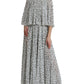 Dolce & Gabbana White Polka Dot A-line Pleated Maxi Dress
