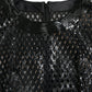 Dolce & Gabbana Black Sequined Sleeveless Mesh Layered Gown Dress
