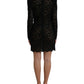Dolce & Gabbana Black Bodycon Lace Cotton Sheath Mini Dress