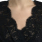 Dolce & Gabbana Black Bodycon Lace Cotton Sheath Mini Dress