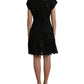 Dolce & Gabbana Black Floral Lace Cotton A-line Mini Dress