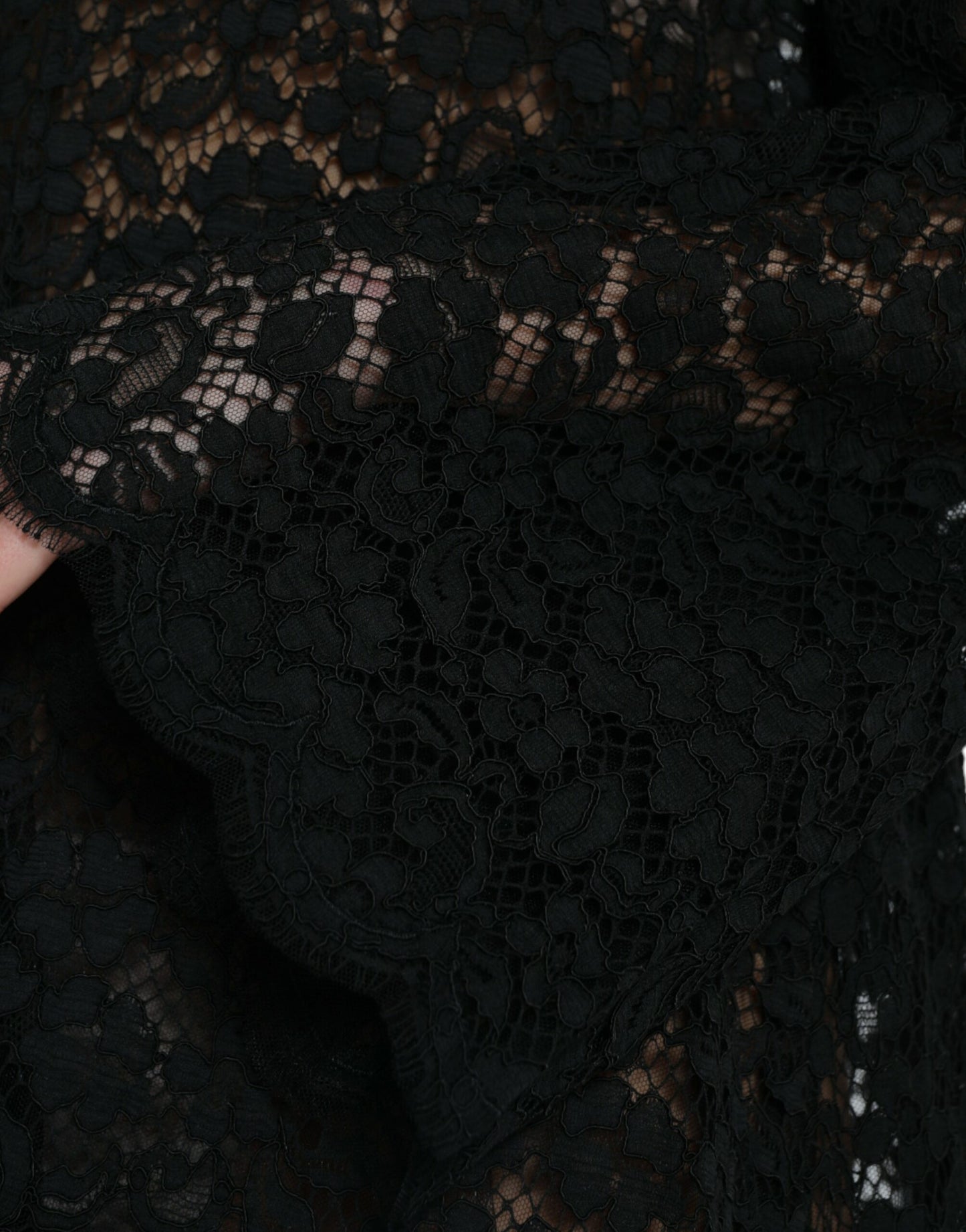 Dolce & Gabbana Black Lace Crystal Embellished Shift Dress