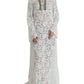 Dolce & Gabbana White Lace Crystal Embellished Shift Dress