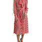 Dolce & Gabbana White Red Silk A-Line Shift Gown Maxi Dress