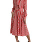 Dolce & Gabbana White Red Silk A-Line Shift Gown Maxi Dress