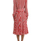 Dolce & Gabbana White Red Silk A-Line Shift Gown Maxi Dress