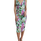 Dolce & Gabbana Multicolor Floral V-neck Sheath Midi Dress
