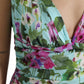 Dolce & Gabbana Multicolor Floral V-neck Sheath Midi Dress