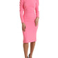 Dolce & Gabbana Rose Pink Long Sleeves Bodycon Midi Dress