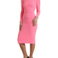 Dolce & Gabbana Rose Pink Long Sleeves Bodycon Midi Dress