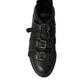 Dolce & Gabbana Black Leather Strap Men Ankle Boots Shoes