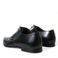 Dolce & Gabbana Black Leather Lace Up Formal Derby Dress Shoes