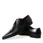 Dolce & Gabbana Black Leather Lace Up Formal Derby Dress Shoes
