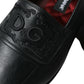 Dolce & Gabbana Black Leather Logo Embroidery Loafers Dress Shoes