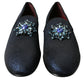 Dolce & Gabbana Blue Jacquard Lurex Crystal Loafer Dress Shoes