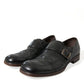 Dolce & Gabbana Black Leather Strap Mocassin Dress Shoes