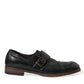 Dolce & Gabbana Black Leather Strap Mocassin Dress Shoes