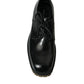 Dolce & Gabbana Black Leather Lace Up Derby Men Dress Shoes