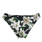 Dolce & Gabbana Black Lily Print Swimwear Bottom Beachwear Bikini