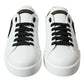 Dolce & Gabbana White Black Patch Portofino Sneakers Shoes