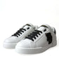 Dolce & Gabbana White Black Patch Portofino Sneakers Shoes