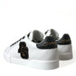 Dolce & Gabbana White Black Patch Portofino Sneakers Shoes